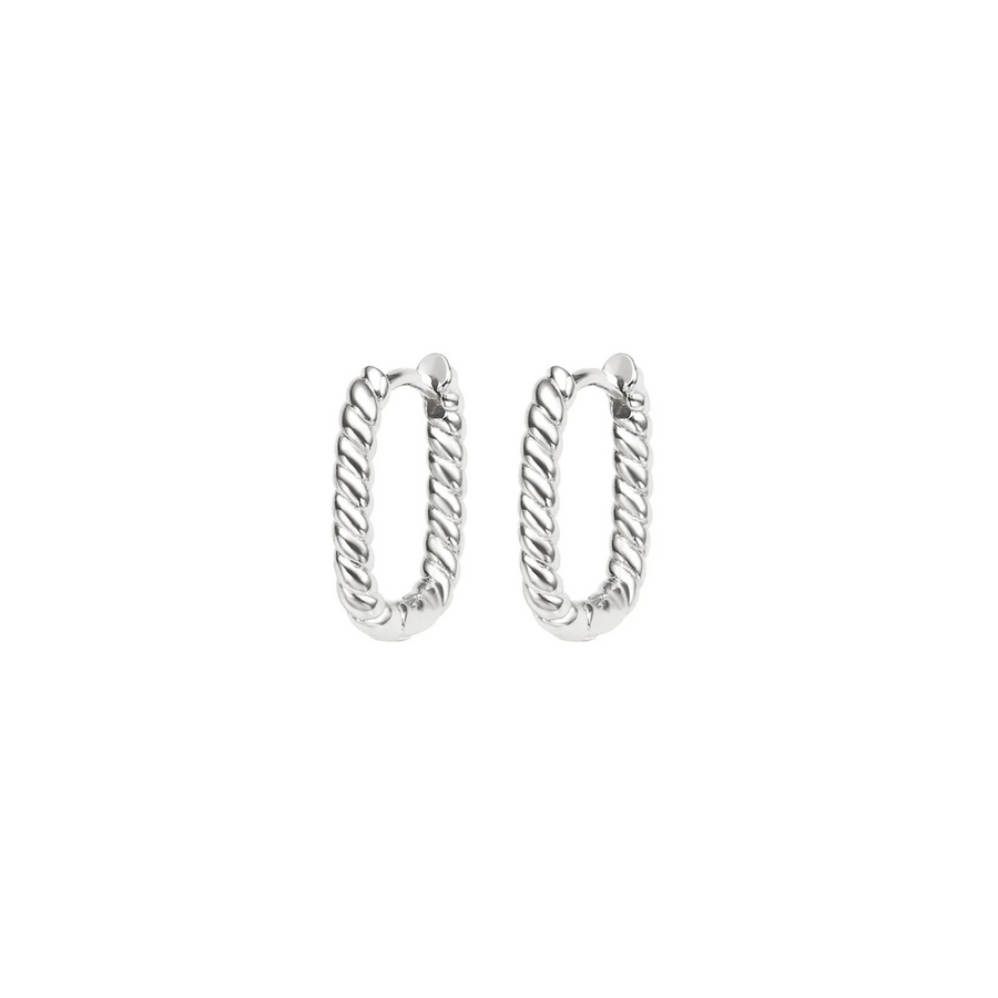 Pippa Twisted Hoops in White Gold