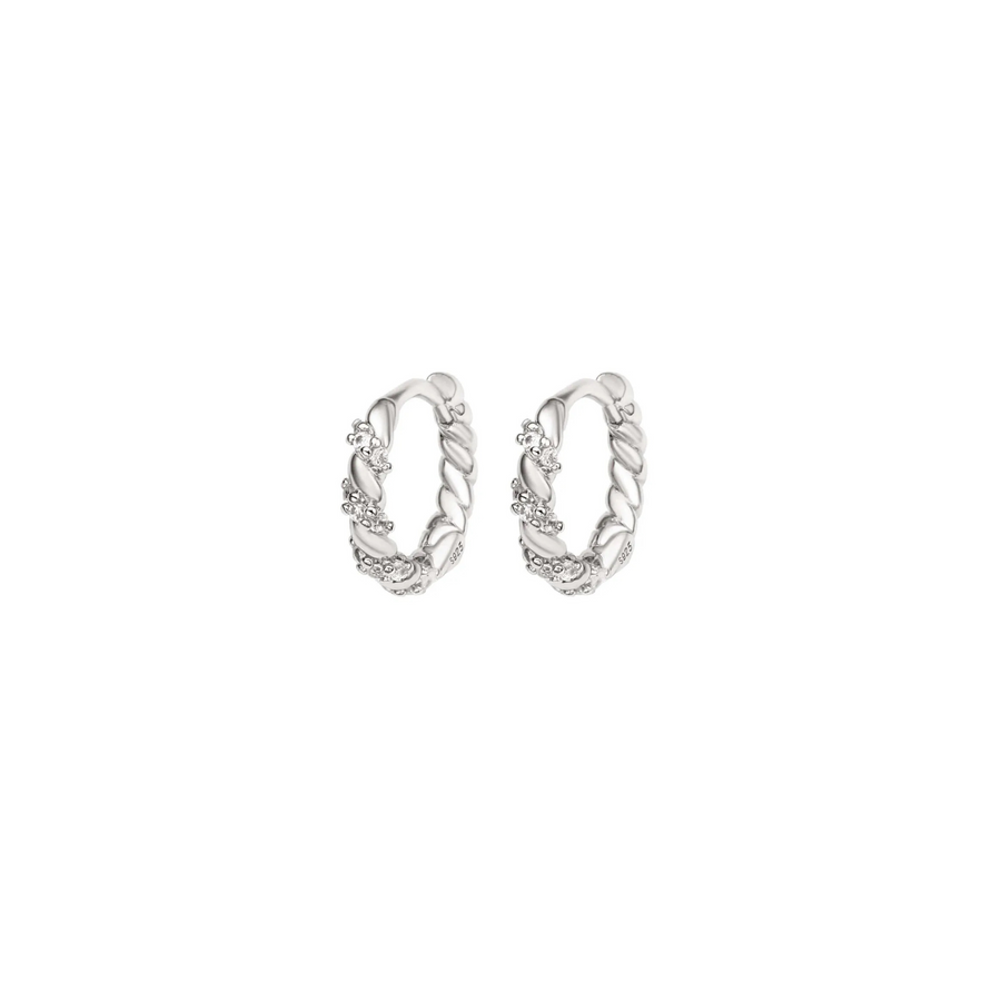 Astrid Reversible Hoops in White Gold